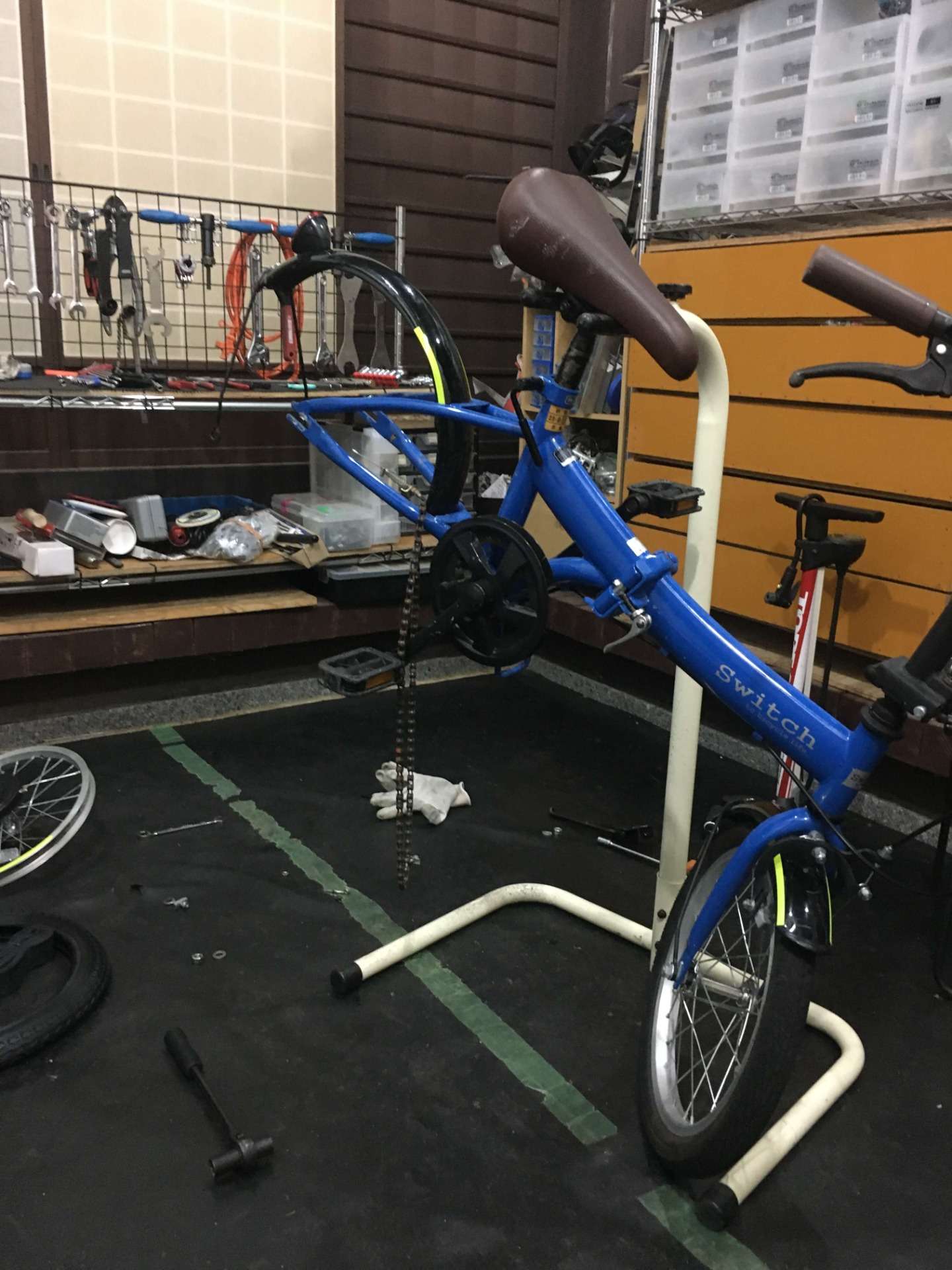 折りたたみ自転車のタイヤ交換をさせていただきました！【京都　自転車　サイクルケア】